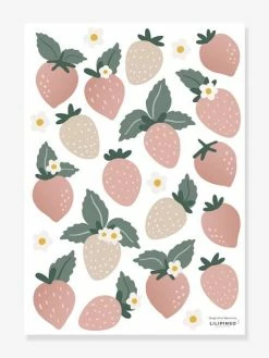Stickers Fraises Louise LILIPINSO Rose Pâle - Lilipinso