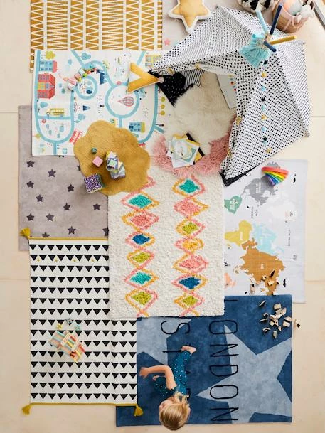 Tapis à Pompons Et Triangles Atlas Noir Et Blanc - Vertbaudet – Image 3