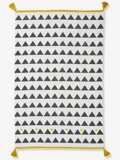 Tapis Ă Pompons Et Triangles Atlas Noir Et Blanc - Vertbaudet