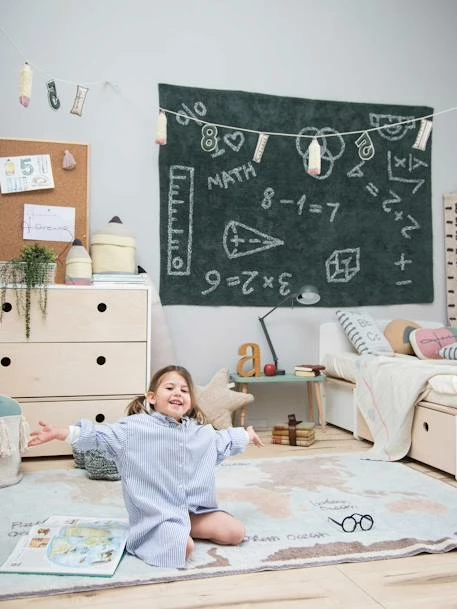 Tapis Coton Lavable Mappemonde LORENA CANALS Bleu Ciel - Lorena Canals – Image 2