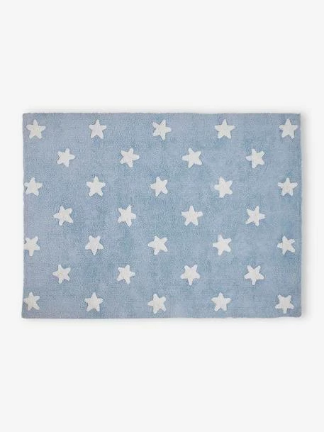 Tapis Coton Lavable Rectangulaire Avec étoiles LORENA CANALS Bleu - Lorena Canals